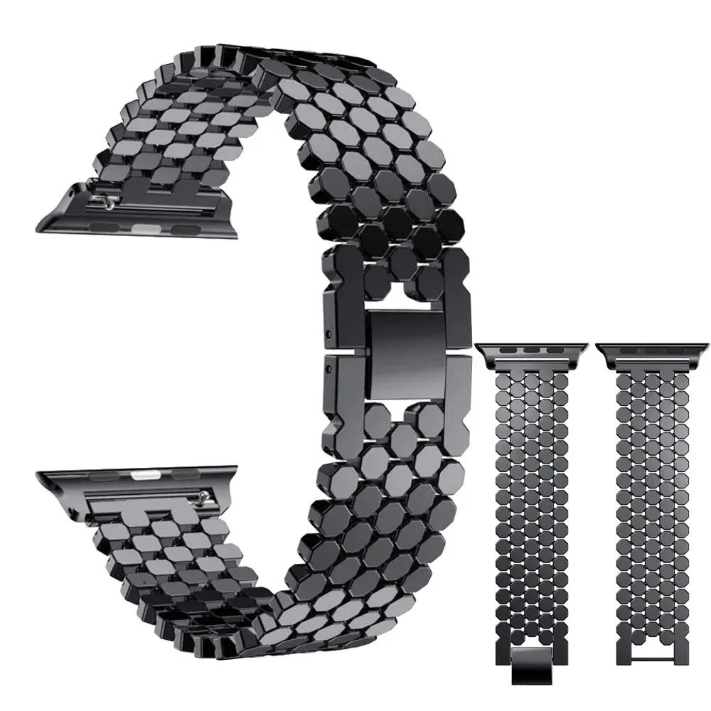 Ремешок из нержавеющей стали для Apple Watch Series 5 4 3 2 38 мм 42 сменный ремешок iwatch 40 44