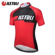 

JLETOLI Men Cycling Jersey Road Bicycle Top Shirts Breathable Short Sleeve Bike Clothing High Elasticity Men's Sports Suit