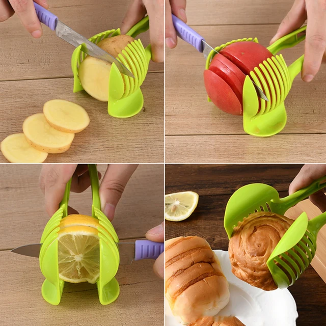 VOGVIGO Handheld Kitchenware Tomato Slicer Bread Clip Fruit and Vegetable Cut Potato Apple Creative Gadget Kitchen Accessories 5