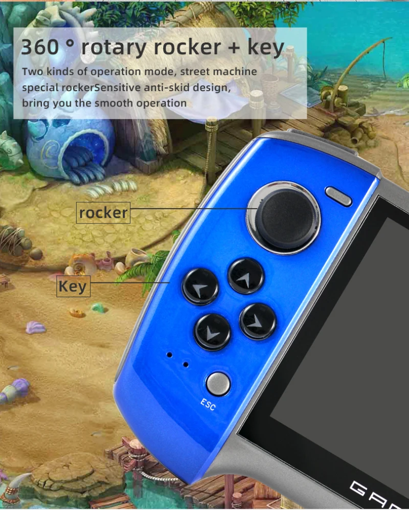 5.1 Inch Handheld Portable Game Console X19s Dual Joystick 8GB Preloaded 1000 Games Support TV Out Video Game Camera Machine