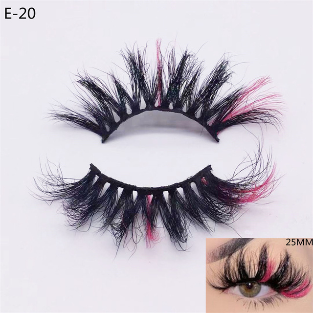 3D Mink Eyelashes Colorful 100% Mink Lashes Mix Color Pink Blue Red White False Eyelashes Fluffy Soft Cilias Vendor