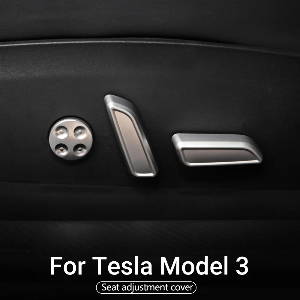 

Car seat button ABS decorative cover for Tesla model 3 2017-2020 Car Seat Adjust Knob Decorative Cover model three accessories