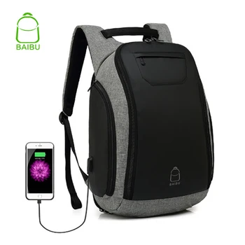 

BaiBu 15.6" Laptop Men Backpacks USB Charge Insulation Backpack 2019 New Backpack Casual Mochila Waterproof Travel Bag for male