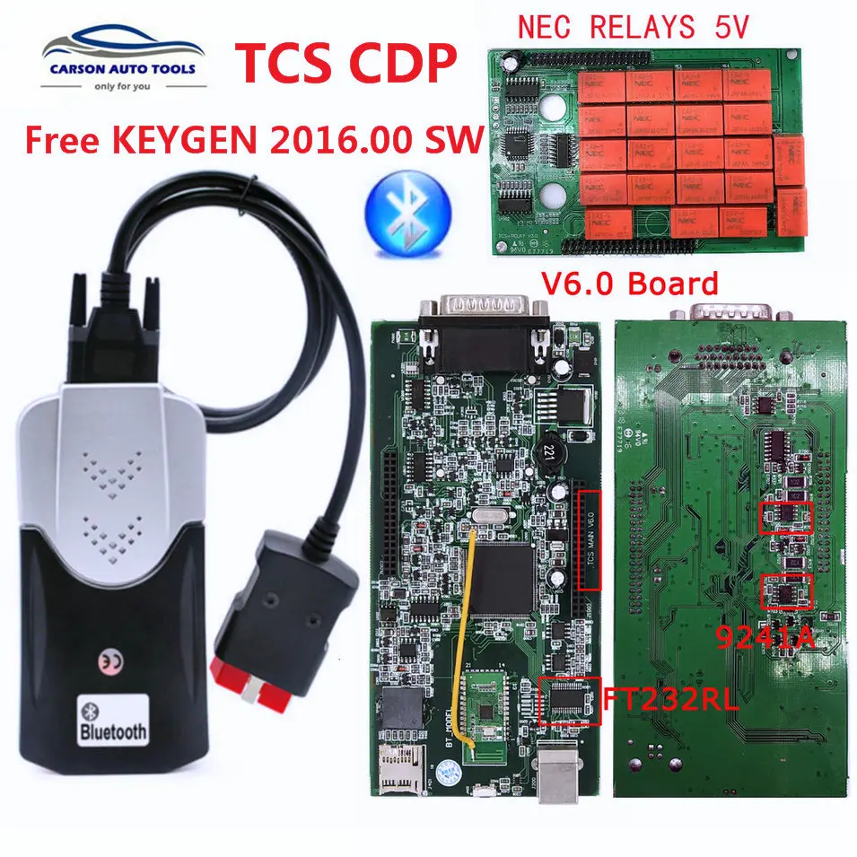 

New TCS CDP W0W multidiag pro bluetooth USB 2016.00 keygen V6.0 NEC relay obd2 scanner car truck OBDII diagnostic tool