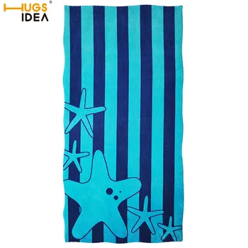 

HUGSIDEA Stripe Print Bath/Beach Towel for Men Women Microfiber Large Pool Towels Colorful Blue Red Design Blamket Textile Towel