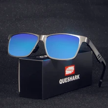 Поляризованные походные солнцезащитные очки из алюминиевого сплава, HD Uv400, линзы для кемпинга, альпинизма, рыбалки, велоспорта, квадратные очки для вождения