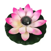 

2022NEW Solar Powered LED Flower Light Artificial Lotus Shape Floating Fountain Pond Garden Pool Lamp Led Night Light Solar