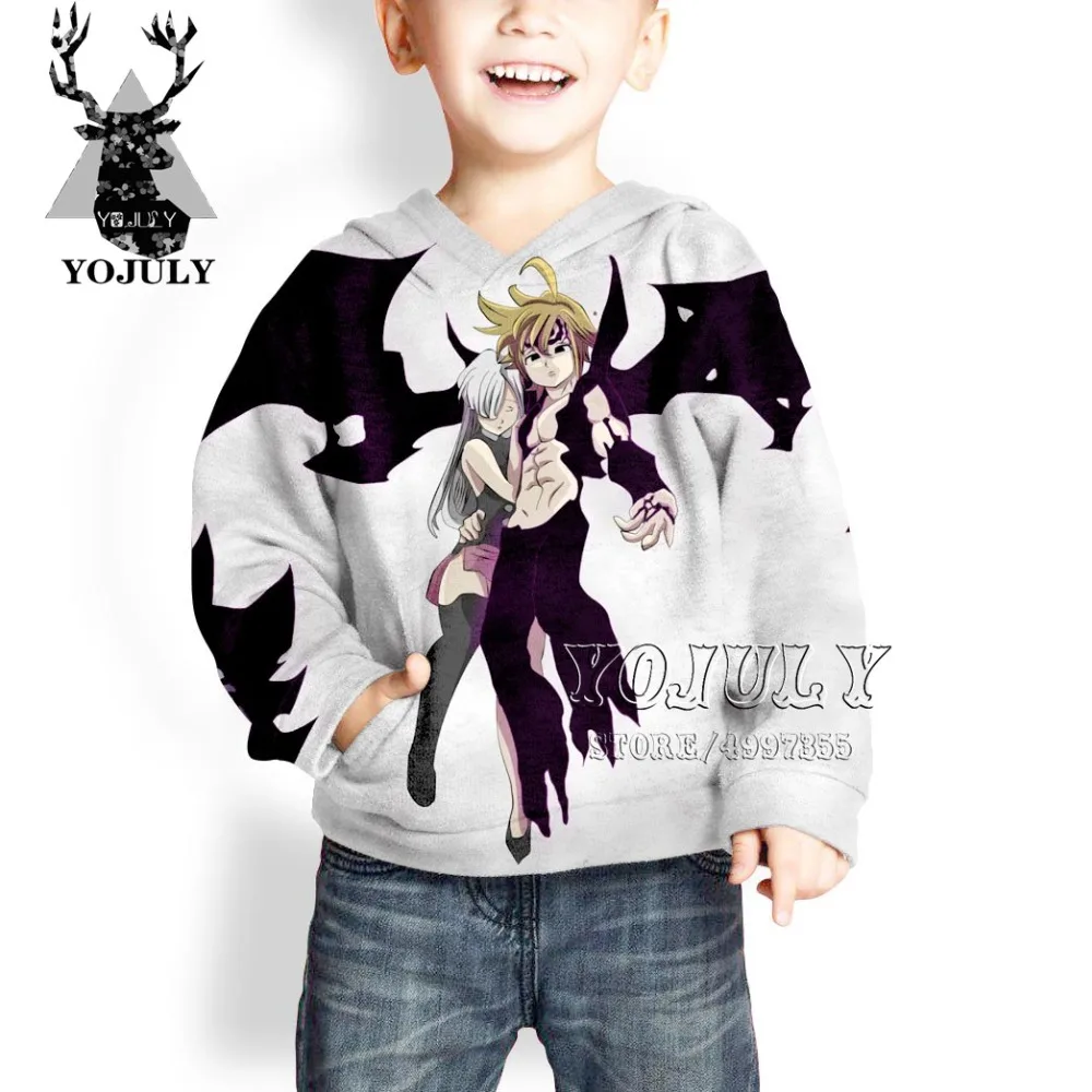 YOJULY Seven sins Harajuku 3D Drucken Kwaii модный уличная одежда пуловер для маленьких мальчиков и девочек подростков хип-хоп Детская толстовка C82