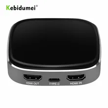 Kebidumei 4K60Hz HDMI type C к USB3.0 карта видеозахвата игровой поток Live Video Capture Box для Xbox, PS4/видеокамеры
