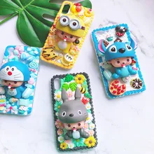 Для samsung s8/s9/s10 plus DIY чехол note 9/note10+ 3D Monchhchi телефон чехол для Galaxy s6/s7 edge милый кремовый ручной работы note 5/8