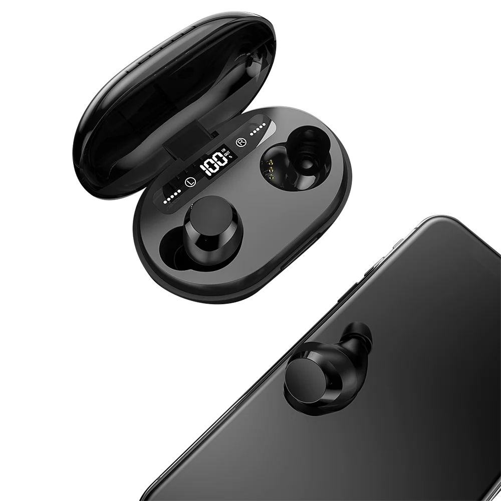C8S TWS Bluetooth V5.0 бинауральные сенсорные наушники 6D стерео сабвуфер шумоподавление игровые Беспроводные наушники с цифровым дисплеем