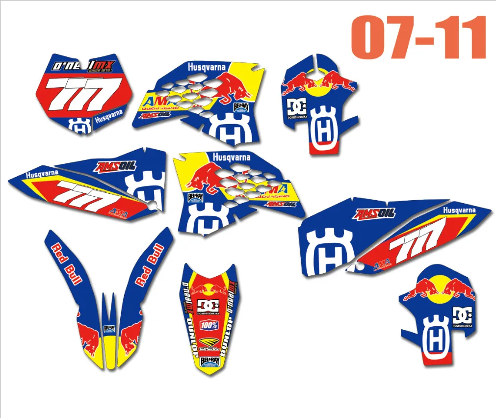 3 м Графика наклейки для KTM 125 200 250 300 350 450 525 SX-F SX SXF 2007 2008 2009 2010 SX EXC XCF XC-F 2008 2009 2010 2011 - Color: as shown