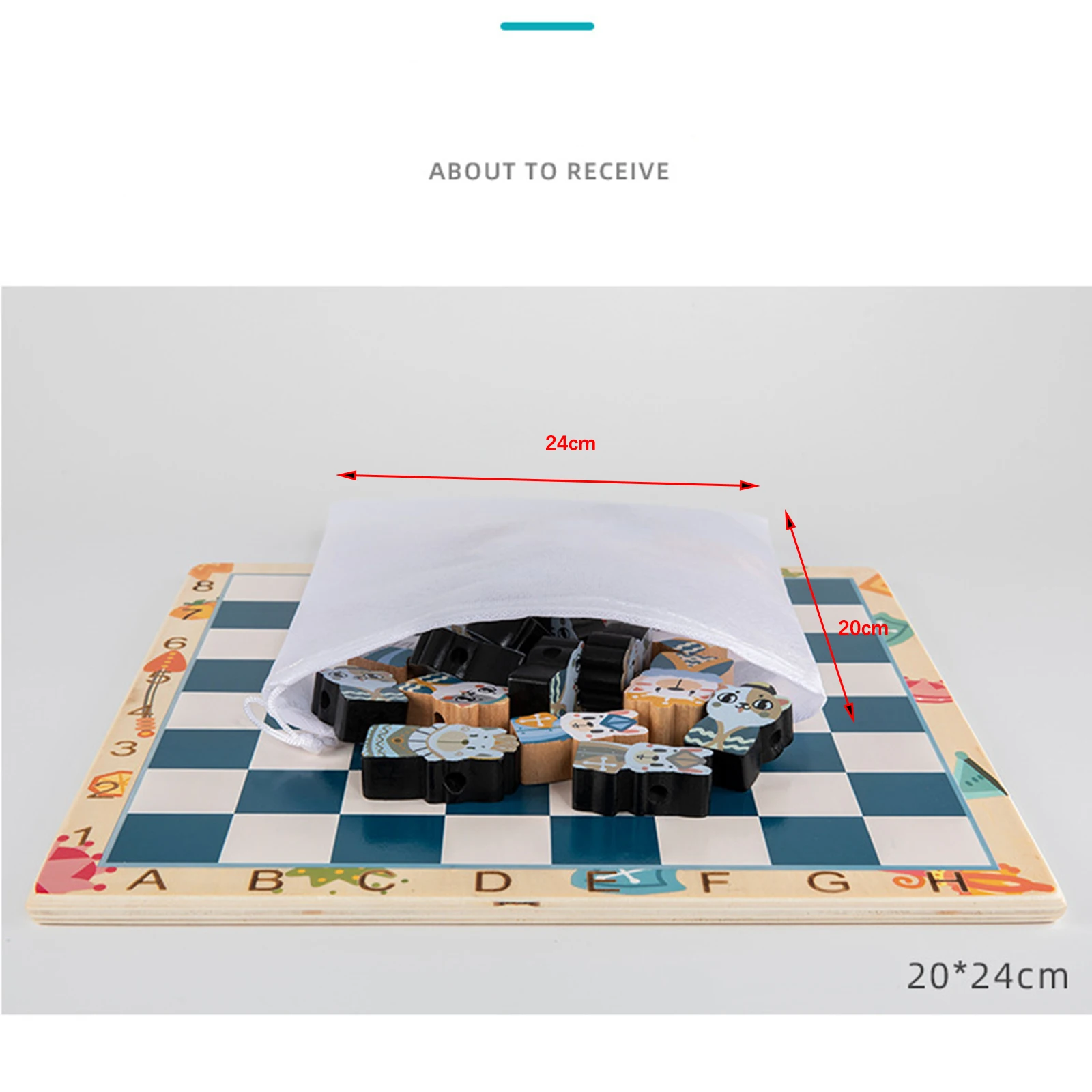 Cartoon Chess Game Wooden Chessman King Queen Chessboard Set Chess Board Game for Beginner