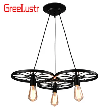 

New Nordic Loft Retro Industrial Style Bar Restaurant Clothing Store American Country Iron Single Wheel Chandelier Lamp