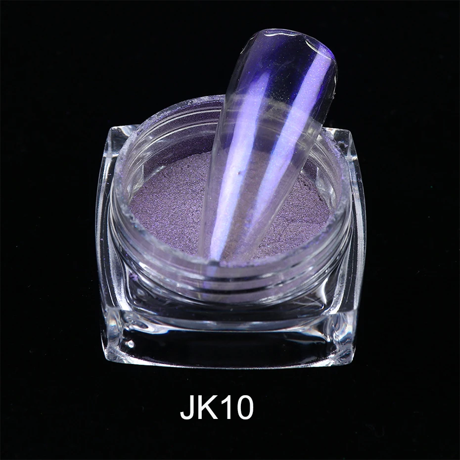 0,5 г зеркальный блестящий порошок для ногтей прозрачный ледяной обнаженный Хамелеон Пыль УФ-гель пигмент Аврора пудра Дизайн ногтей украшения BEJK01-12 - Цвет: JK10