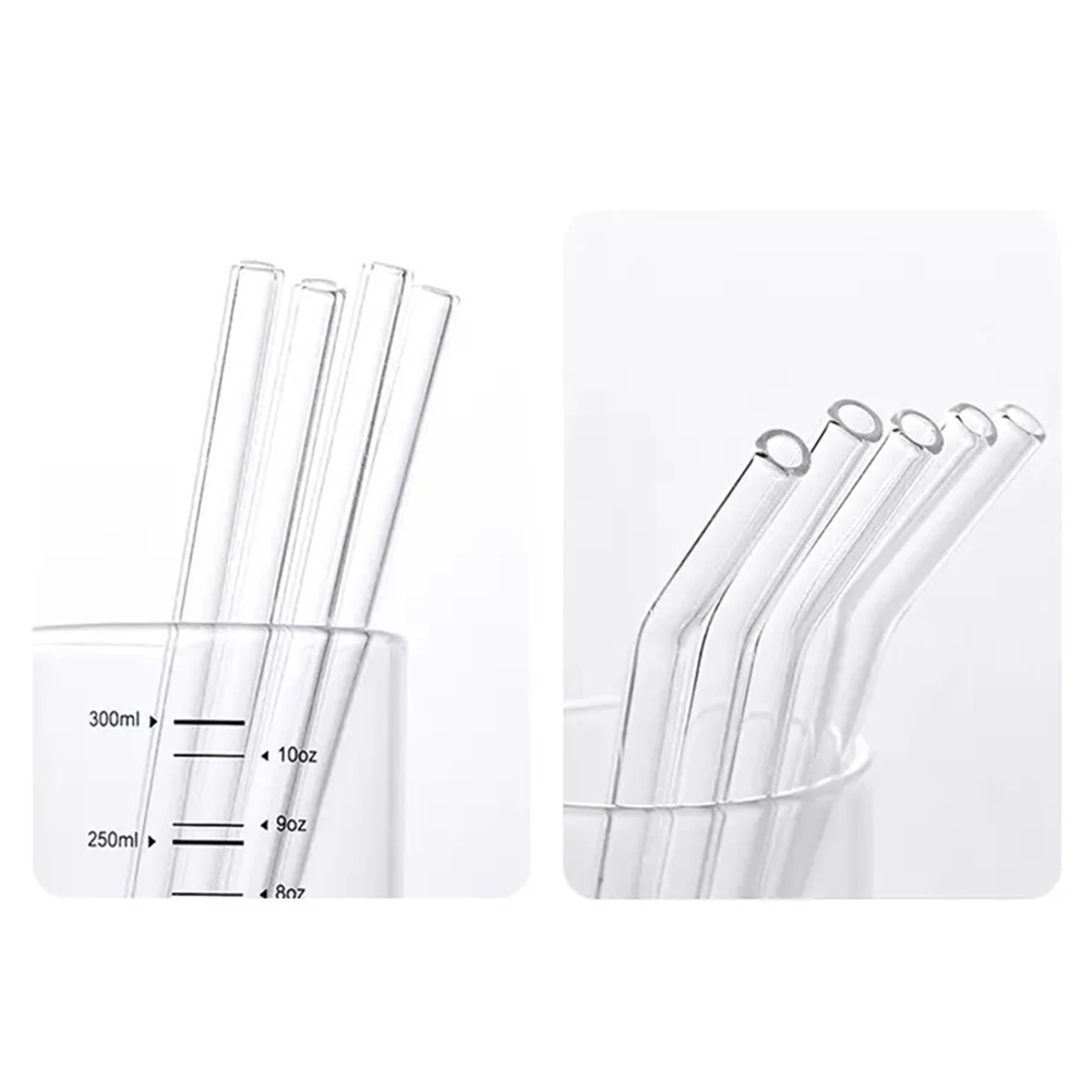 5/8/10 шт. многоразовые Чай сока воды Стекло питьевой соломы четкие прямые изогнутые посуда для напитков