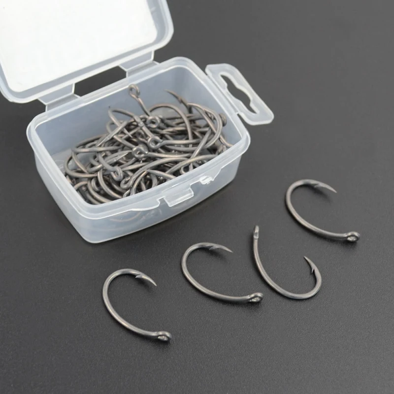 50 Pcs Sea Offset Hook 2 #4 #6 #8 #10 # Carp Fishing Soft Bait Hook Set Steel Wide Belly Crank Single Spinato Amo Da Pesca