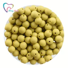 10 шт горчично-желтые свободные силиконовые шарики 9-19 мм для прорезывания зубов, ожерелья, Детские Бусы для жевания зубов, свободные бусины BPA