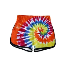 Галстук-краситель элементы печати спортивные шорты сексуальные женские модные популярные повседневные шорты Харадзюку обтягивающие горячая распродажа