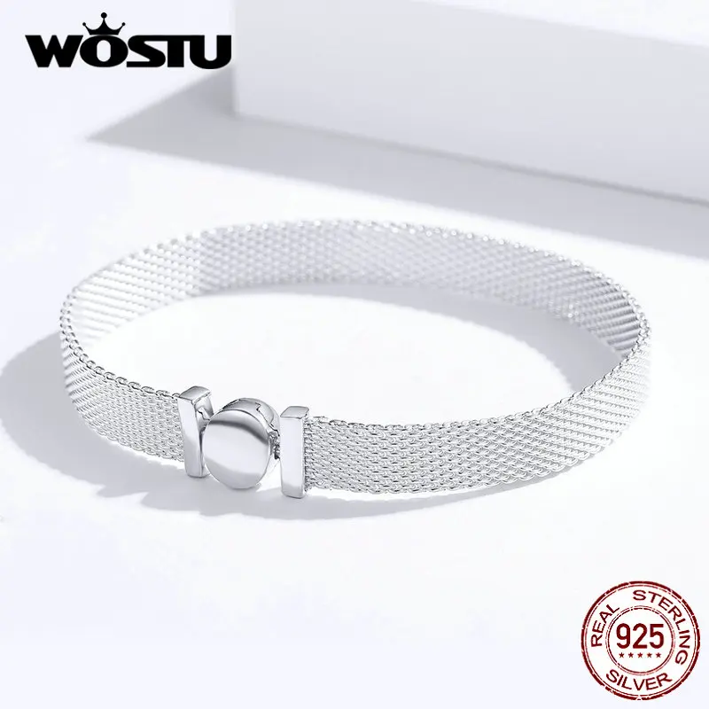 WOSTU, дизайн, подлинный 925 пробы, серебро, платина, браслет, подходит для оригинального дизайна, бусины для женщин, модное ювелирное изделие, FIX110