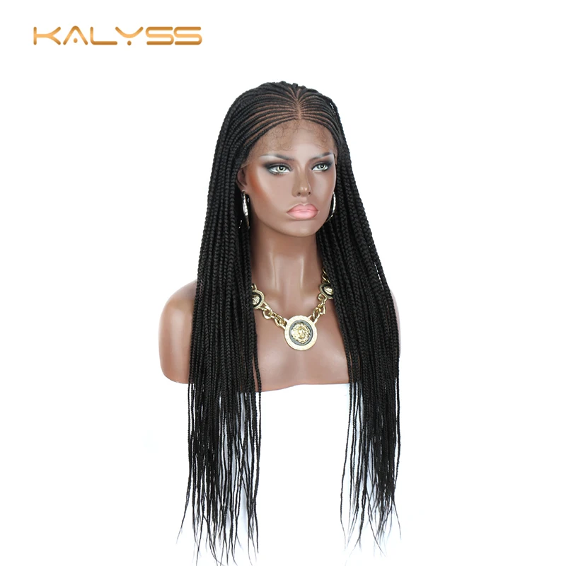 Kanyss 34 дюйма ручной Плетеный парик для черных женщин синтетический парик на кружеве с детскими волосами для женщин косплей женский парик