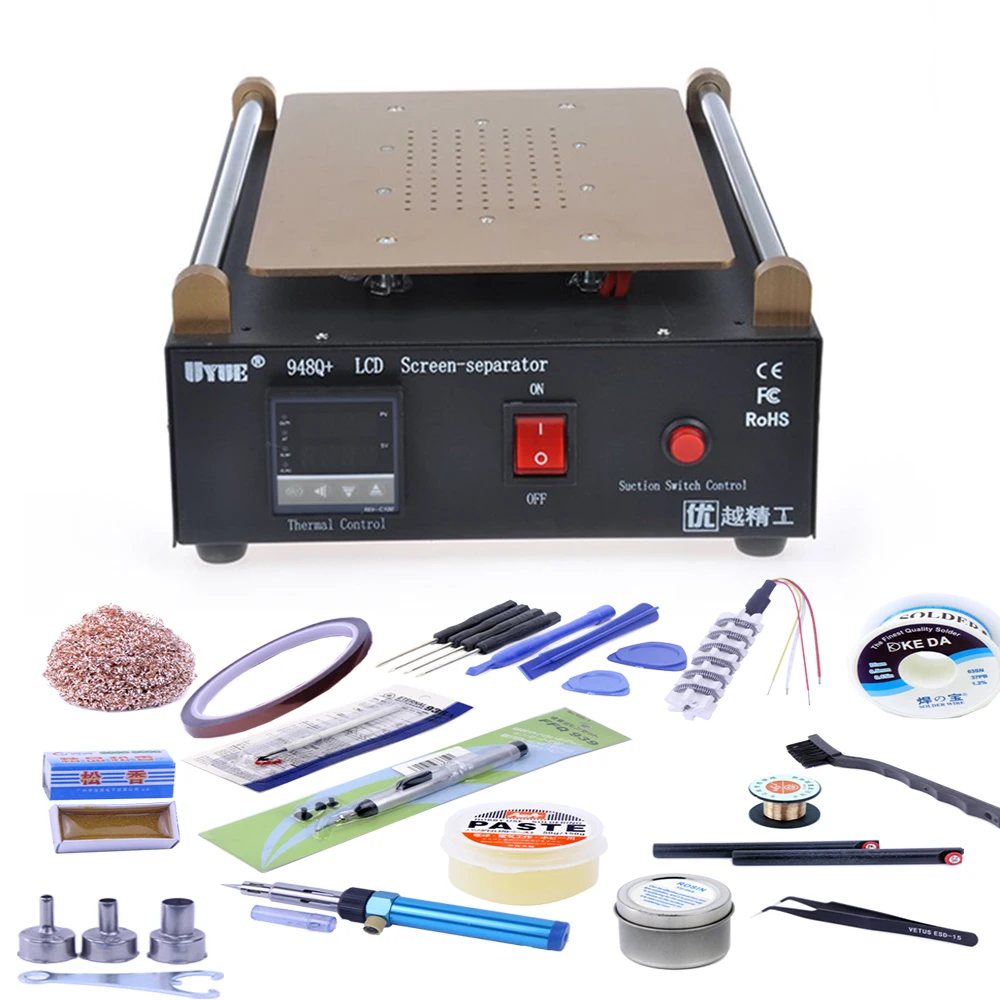  2Pcs 948Q+ Max 11 inches Built-in Vacuum Pump Mobile phone LCD Screen Separator Machine Glass Touch