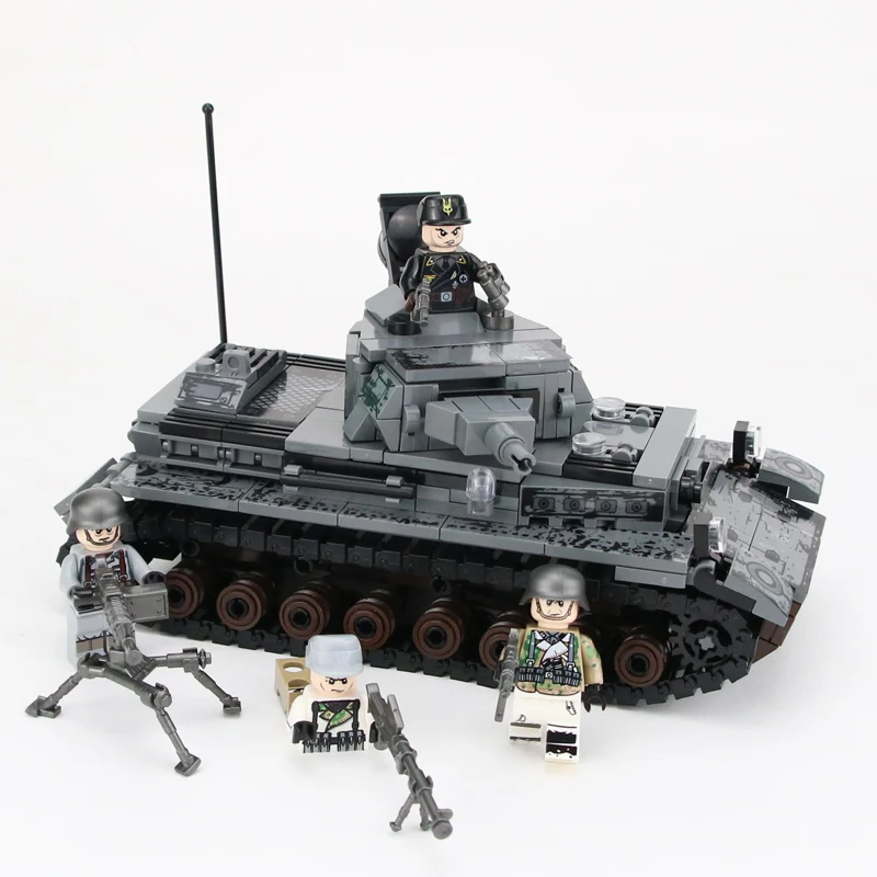 WW2 Military German IV tank army Soldier Building Blocks Legoing WW2 tank Military army Soldier weapon Bricks Toys For Children