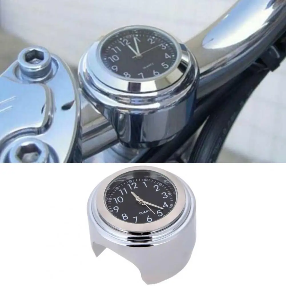 Universal 7/8 Waterproof Chrome Motorcycle Bike Handlebar Mount Quartz Clock  Watch Aluminum Luminous Clock Moto Accessories - AliExpress