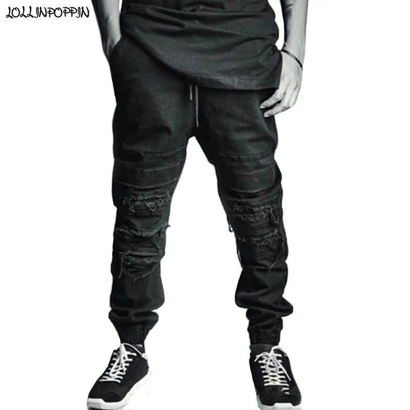 ripped knee joggers mens