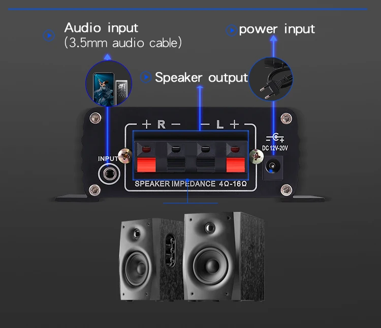 K3118 2x30 Вт Выход супер бас Hi-Fi Класс D стерео усилитель мощности Домашний кинотеатр усилитель
