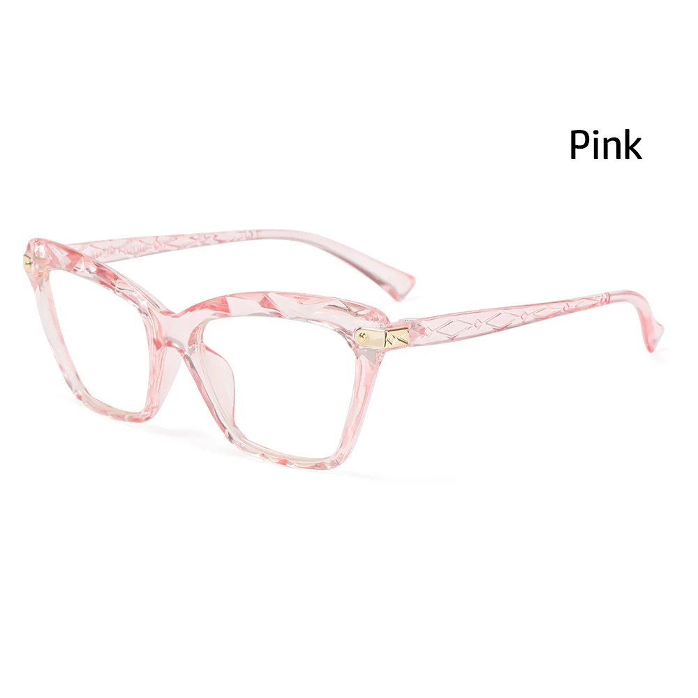 2021 Square Women Reading Glasses Oversized Frame Anti Blue Light Cat Eye Eyeglasses Trending Design Optical Computer Glasses prescription blue light glasses Blue Light Blocking Glasses