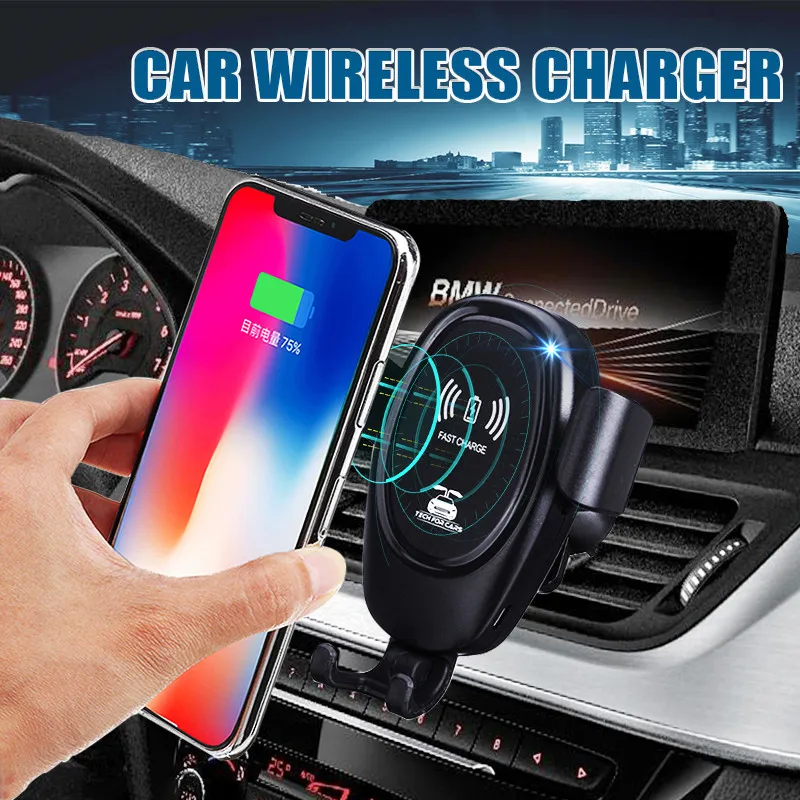 

Car Wireless Bracket Charger 10W For iPhone X for SamsungS10 Intelligent Infrared Sensor Fast Wireless Charging Car Phone Holder