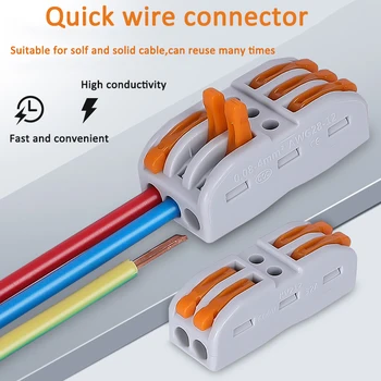 

Mini Quick fast electrical wire connector push in lever nut cable clamps terminal block SPL-2/3 PCT-223 led ligting connectors