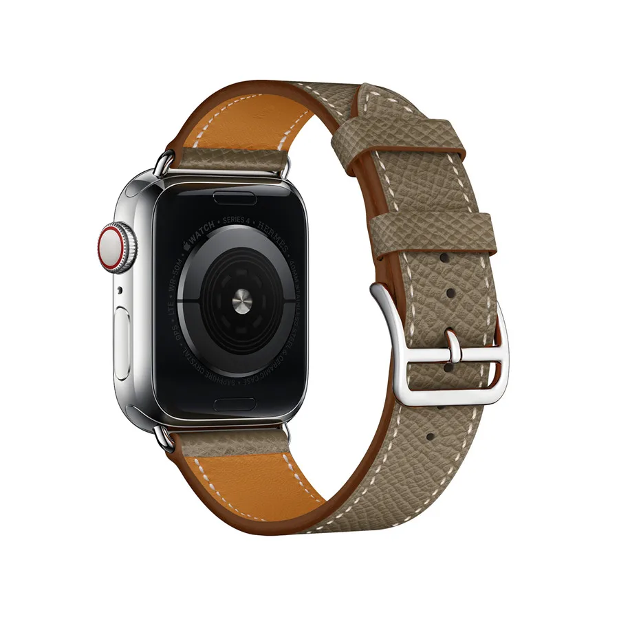 Модный кожаный ремешок для Apple Watch серии 5 4 3 2 1 Ремешки для наручных часов для iwatch 38 40 42 44 мм Сменные аксессуары для ремешка с пряжкой