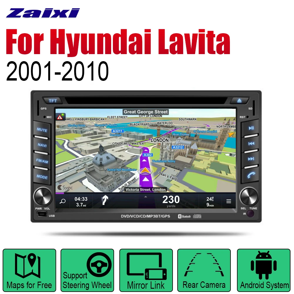ZaiXi Android автомобильный DVD GPS Navi для hyundai Lavita 2001~ 2010 плеер навигация WiFi Bluetooth mulitмедиа система аудио стерео эквалайзер