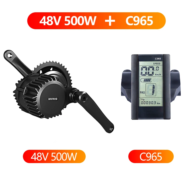 48V500W and C965 Bafang среднемоторный привод 8fun BBS01 BBS02 BBS03/BBSHD велосипед электрический e велосипед конверсионный комплект центральный двигатель eBike часть - Цвет: 48V500W and C965