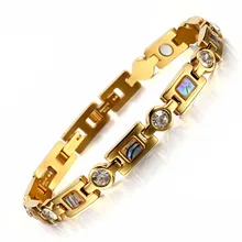 Биоэнергетический браслет с 3 умными пряжками магнитный браслет элементы здравоохранения золотые браслеты для женщин подарок девушки