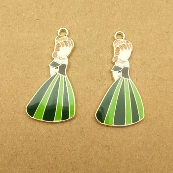 

10pcs 16x33mm enamel princess girl charms for jewelry making and crafting cute earring pendant necklace bracelet charms