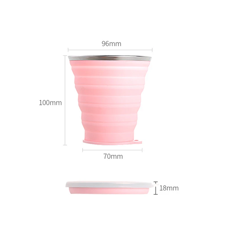 Новая портативная складная силиконовая чашка высокая термостойкая чашка на свежем воздухе, путешествия, спорт с крышкой чашка 350 мл