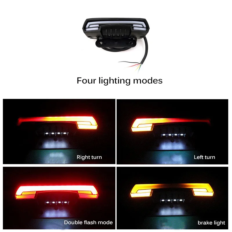 

AOZBZ General Waterproof Flash Warning Dynamic Turn Signal Motorcycle Scooter Tail Rear Brake Stop Light License Plate Light