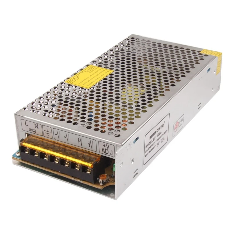 

AC 110/220V DC 5V 20A 100W Power Supply Driver for LED Strip Light