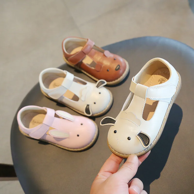 

Cute Genuine Leather Girls Shoes 2022 Baby Leather Shoes Children's British Style Kids Princess Shoes Soft Bottom Animal Walkers