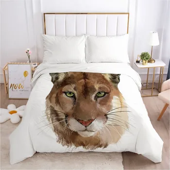 

3D Duvet Covers Custom Design Leopard Comforter Case Quilt Cover Bedding Sets Quilt Covers King Queen Full Size White Beddings