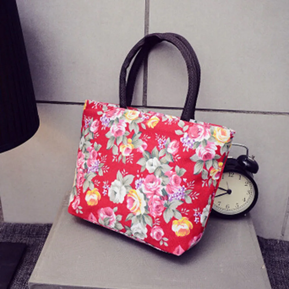 Холщовая Сумка для покупок женские сумки Новая модная женская сумка на плечо с цветочным принтом bolsa feminina
