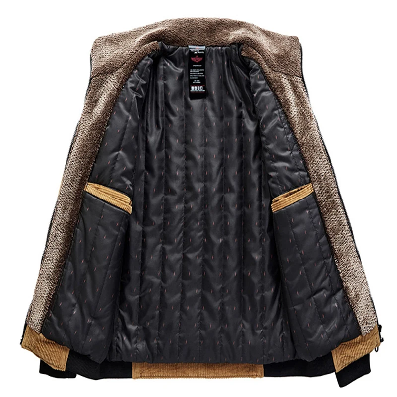 Winter parka men New Jackets Mens Plus velvet thickening Corduroy Men's coats Business casual warm middle aged coat M-5XL 9919