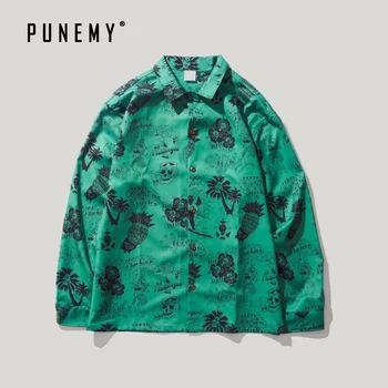 

Hip Hop Hawaiian Shirts Men Retro Pattern Japanese Streetwear Harajuku Oversize Long Sleeve Casual Autumn New Man's Shirts
