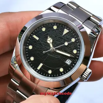 

40mm bliger no logo black nest dial orange marks luminous marks solid case date window sapphire glass automatic mens watch B298