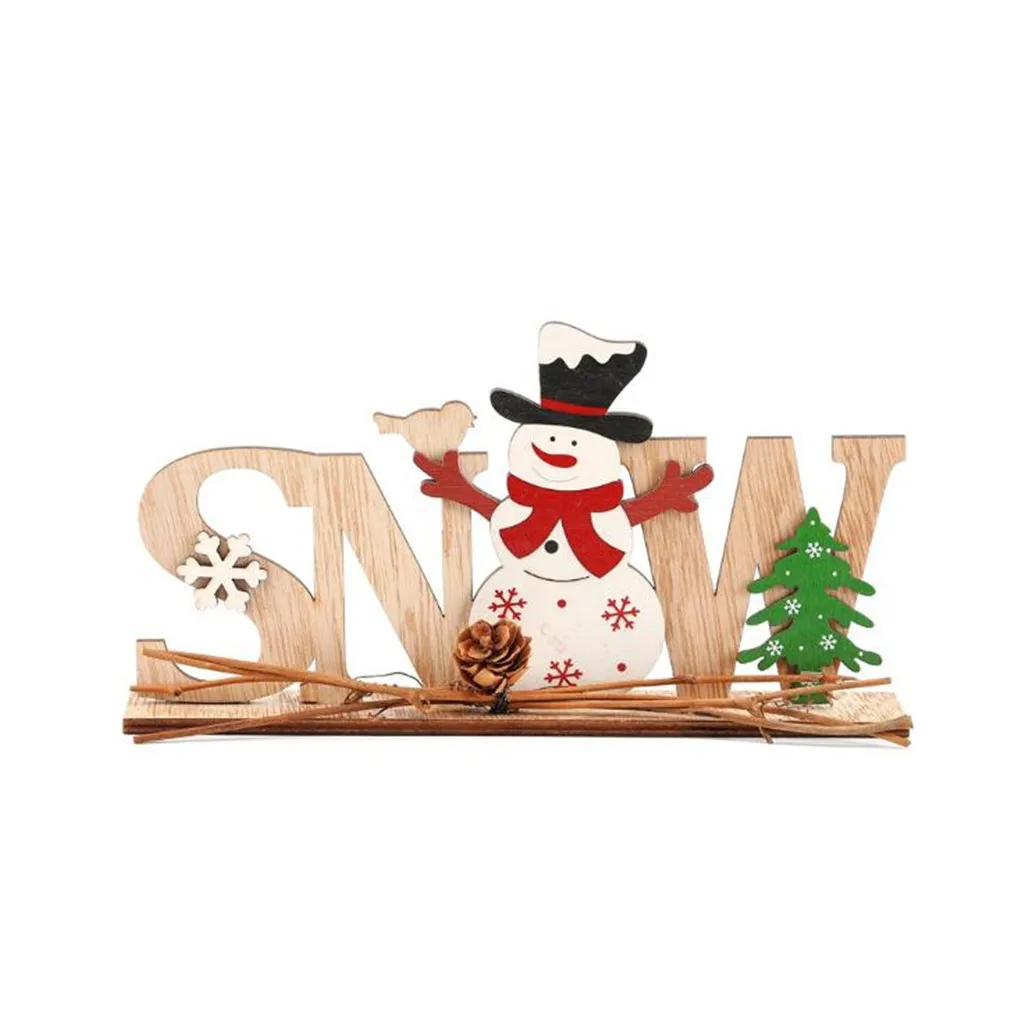 Деревенские рождественские украшения DIY рождественские товары рождественские деревянные буквы украшения Санта Круз Снеговик Обои для рабочего стола год# p9