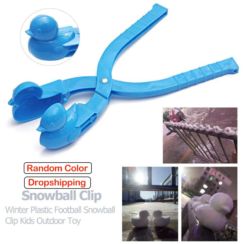 

Winter Kids Snowball Maker Clip Cartoon Duck Snowball Snow Sand Mold Toys Snowman Making Tool Children Outdoor Sport Fight Toy