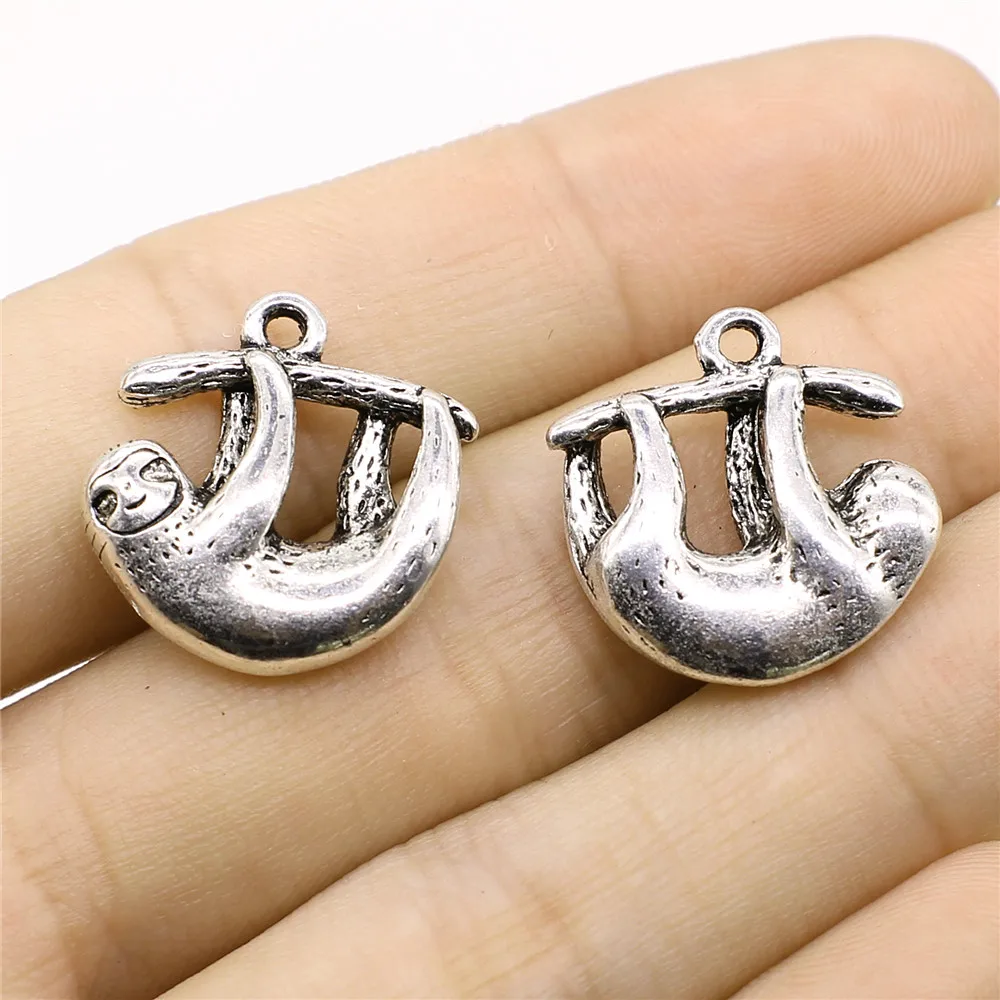 

Sloth Charms Pendant DIY Jewelry Findings Antique Silver 20x20mm 4pcs/lot